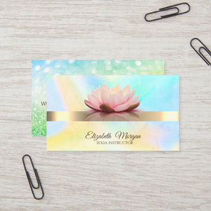 Eleganter Bokeh Grün, Lotusblumen Yoga Visitenkarte