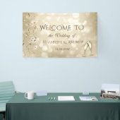 Eleganter Bokeh, Konfetti-Weingläser Hochzeit Banner (Messeveranstaltung)