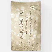 Eleganter Bokeh, Konfetti-Weingläser Hochzeit Banner (Vertikal)