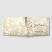 Eleganter Bokeh, Konfetti-Weingläser Hochzeit Gästebuch (Voll)