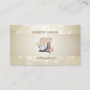 Eleganter Bokeh, Streifen, Florales Retro-Mixer  Visitenkarte