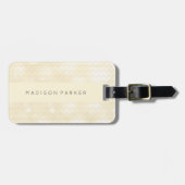 Eleganter Bokeh Zickzack Blick auf Ecru Gepäckanhänger (Vorderseite horizontal)