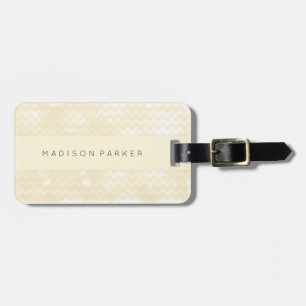 Eleganter Bokeh Zickzack Blick auf Ecru Gepäckanhänger