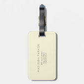 Eleganter Bokeh Zickzack Blick auf Ecru Gepäckanhänger (Rückseite vertikal)