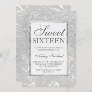 Eleganter Bonbon 16 Chic MarmorierungGlitter des Einladung