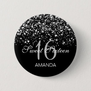Eleganter Bonbon 16 Geburtstags-bezauberndes Button