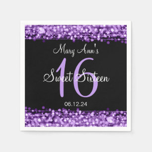 Eleganter Bonbon 16 Geburtstags-Party-Glitzern Serviette