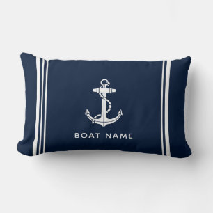 Eleganter Bootsanker und Name Lendenkissen