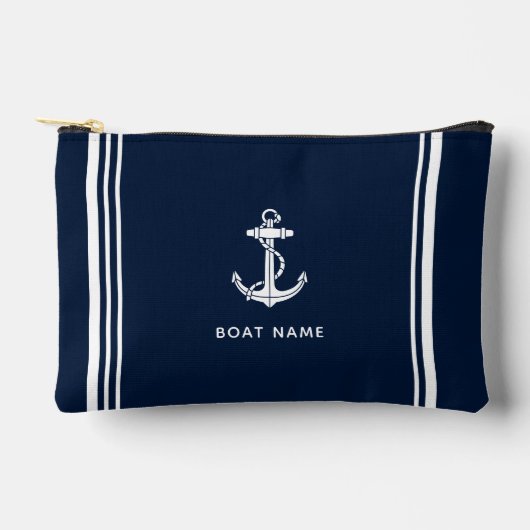 Eleganter Bootsanker und Name Zubehörtasche (Vorderseite)