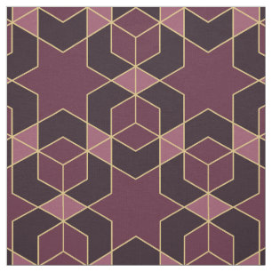 Eleganter bordeauxfarbener geometrischer Stern CC1 Stoff