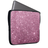 Eleganter bordeauxrosa abstrakter Girl-Glitzer Laptopschutzhülle (Vorne Rechts)
