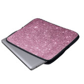 Eleganter bordeauxrosa abstrakter Girl-Glitzer Laptopschutzhülle (Vorne Knopf)