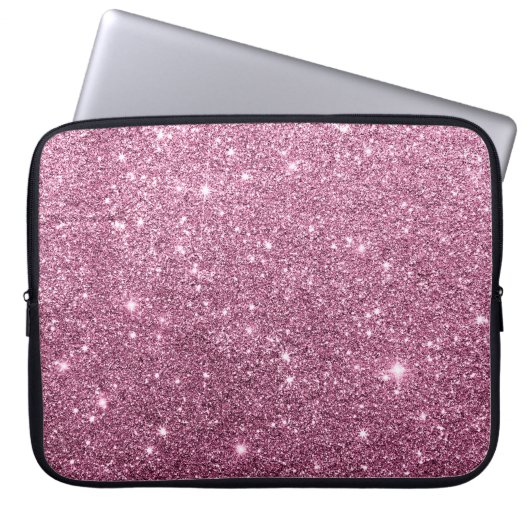 Eleganter bordeauxrosa abstrakter Girl-Glitzer Laptopschutzhülle (Vorderseite)
