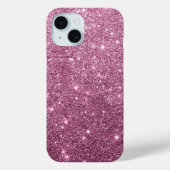 Eleganter bordeauxrosa abstrakter Glitzer Case-Mate iPhone Hülle (Rückseite)