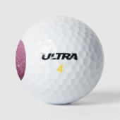 Eleganter bordeauxrosa abstrakter Glitzer Golfball (Logo)