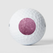 Eleganter bordeauxrosa abstrakter Glitzer Golfball (Vorderseite)