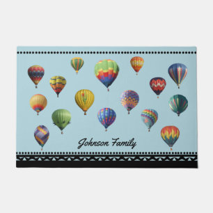 Eleganter Border Hot Air Ballon Light Blue Door Ma Fußmatte