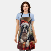 Eleganter Boston-Terrier-Hund Weihnachtsgeschenk Schürze (Getragen)