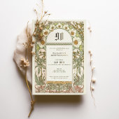 Eleganter Botanischer 90. Geburtstagsparty Foil Folieneinladung
