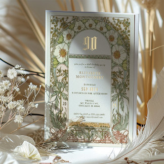 Eleganter Botanischer 90. Geburtstagsparty Foil Folieneinladung