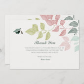 Eleganter botanischer Abschluss Dankeschön-Karte Einladung (Vorne/Hinten)