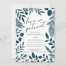 Eleganter botanischer Aquamariner Hochzeitstag