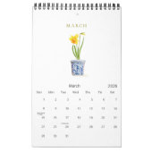 Eleganter Botanischer Aquarellkalender 2026 Kalender (Mär 2026)