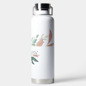 Eleganter botanischer Blätter Personalisierter Nam Trinkflasche (Rückseite)