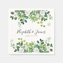 Eleganter botanischer Blumengarten Eukalyptus Wedd Serviette