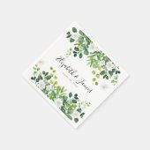 Eleganter botanischer Blumengarten Eukalyptus Wedd Serviette (Ecke)