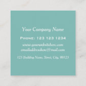 Eleganter Botanischer Blumenrahmen Quadratische Visitenkarte (Rückseite)