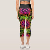 Eleganter botanischer Boho farbenfroher Mandala Capri Leggings (Rückseite)