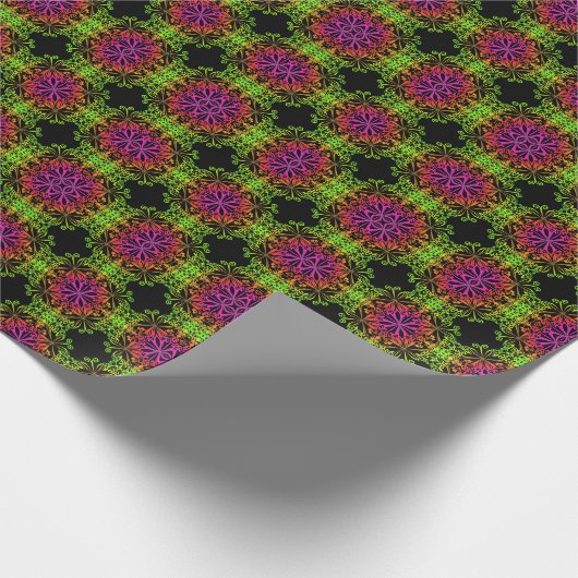 Eleganter botanischer Boho farbenfroher Mandala Geschenkpapier (Ecke)