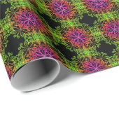 Eleganter botanischer Boho farbenfroher Mandala Geschenkpapier (Rolleneckpunkt)