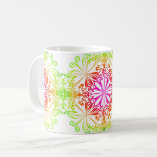 Eleganter botanischer Boho farbenfroher Mandala Kaffeetasse