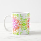 Eleganter botanischer Boho farbenfroher Mandala Kaffeetasse (Links)