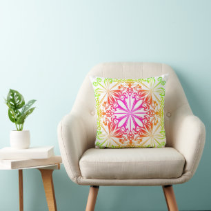 Eleganter botanischer Boho farbenfroher Mandala Kissen