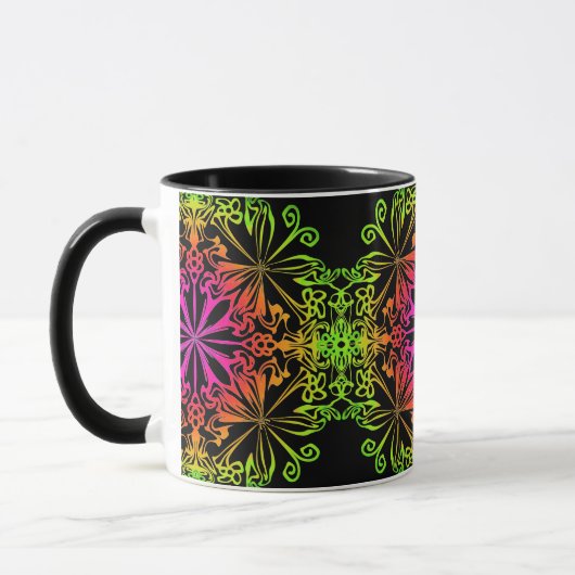 Eleganter botanischer Boho farbenfroher Mandala Tasse (Links)