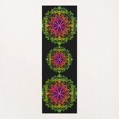 Eleganter botanischer Boho farbenfroher Mandala Yogamatte (Vorderseite)