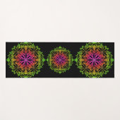 Eleganter botanischer Boho farbenfroher Mandala Yogamatte (Vorderseite (Horizontal))