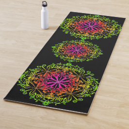 Eleganter botanischer Boho farbenfroher Mandala Yogamatte