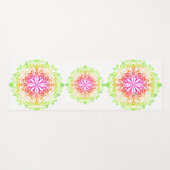Eleganter botanischer Boho farbenfroher Mandala Yogamatte (Vorderseite (Horizontal))