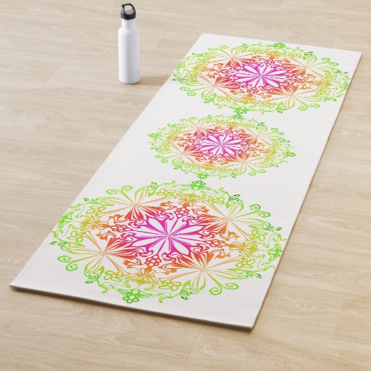 Eleganter botanischer Boho farbenfroher Mandala Yogamatte (Beispiel)