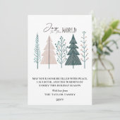 Eleganter Botanischer Boho-Freuden-Weihnachtsbaum Feiertagskarte (Stehend Vorderseite)