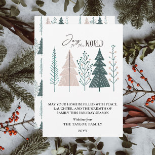 Eleganter Botanischer Boho-Freuden-Weihnachtsbaum Feiertagskarte