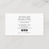 Eleganter Botanischer Boho Wildblumen Gardener Visitenkarte (Rückseite)