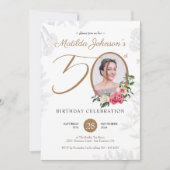 Eleganter botanischer Brauch 50. Geburtstag Einladung (Vorderseite)