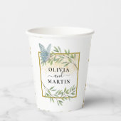 Eleganter Botanischer Butterfly Wedding Paper Cup Pappbecher (Vorderseite)