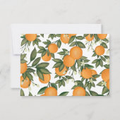 Eleganter botanischer Citrus Orange Wedding RSVP Karte (Rückseite)