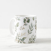 Eleganter Botanischer Eukalyptus-Becher Kaffeetasse (Vorderseite Links)